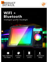 Floodlight Inteligente RGB TUYA Control Por App Y Voz 30W 50W 100W 220V AC Luz Exterior Para Jardín Fiesta Moderna IP66 - details 0