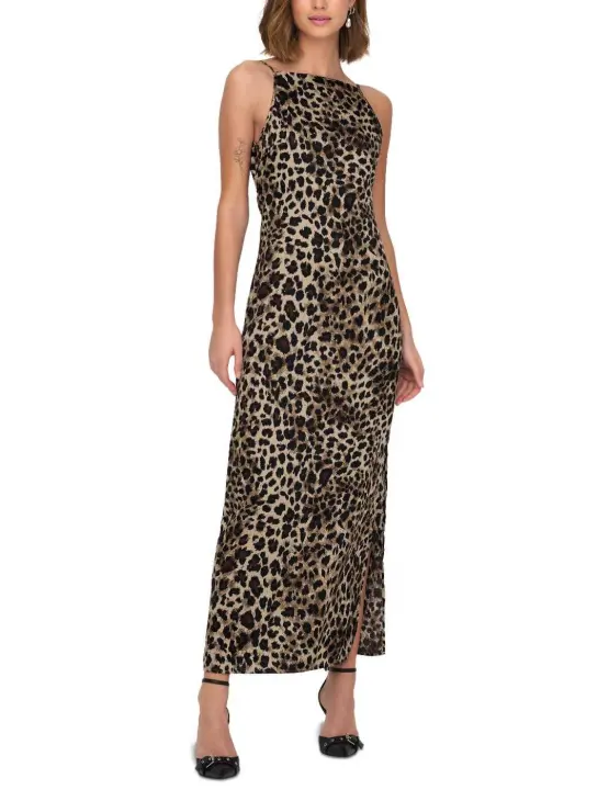 Vestido largo Only Chigo estampado de leopardo para mujer - 1