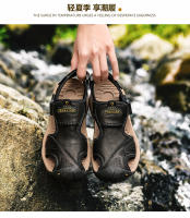 Sandalias De Verano Para Hombre Talla Grande 2023 Cuero Genuino Moda Sandalias Transpirables Con Cierre De Correa Antideslizantes Talla 38-47 - details 6
