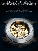 Reloj Mecánico Para Hombre Elegante Y Luminoso Con Correa De Silicona Resistente Al Agua Dial De Números Romanos Estilo Lujo - details 4