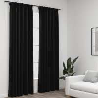 vidaXL Cortinas Opacas con Ganchos 2 Piezas 140x225 cm Ventana Anillas Color Azul,  Gris,  Negro y mas - details 5