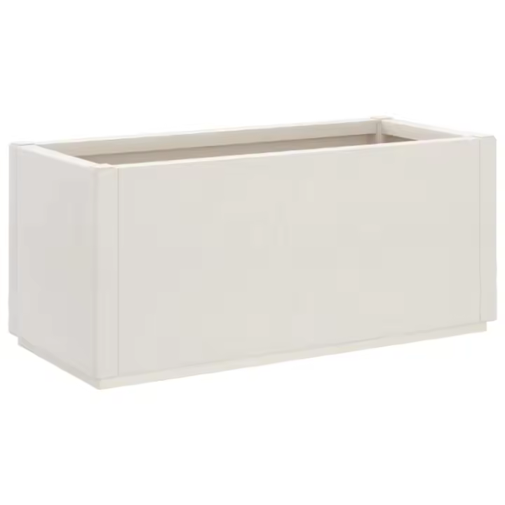 vidaXL Jardinera PP 80x36x35 cm Color Blanco,  Gris oscuro,  Marrón claro y mas - 1