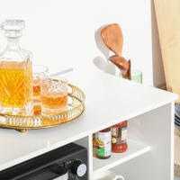 HOMCOM Aparador Auxiliar para Microondas Alacena Buffet de Cocina con 2 Armarios de Puertas 1 Cajón y Estantes de Almacenamiento 90x40x120 cm Blanco - details 4
