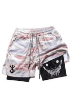 Shorts Deportivos 2-en-1 Para Hombre Berserk: Corto De Correr Secado Rápido Gimnasio Y Entrenamiento Doble Capa Polyester Acetato - details 5