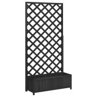 vidaXL Jardinera con enrejado de madera maciza de abeto Color Marrón,  Gris,  Negro y mas - details 2