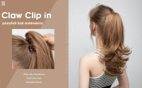 Extensiones De Cabello Sintético Clip in Ponytail 14" Pelirrojo Falso Cabello Ondulado Pierna Falsa Con Cinta Elástica Cola De Caballo - details 0