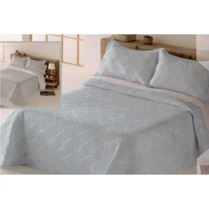 HIPERMANTA. COLCHA BOUTI REVERSIBLE + CUADRANTE modelo TAVIRA. Para CAMA 90 cm (Tamaño 180x265 cm + 1 cuadrante de 50x70 cm). Diseño infantil. Para PRIMAVERA - VERANO - 1