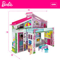 Barbie Casa de muñecas juguete, Dreamhouse, 2 plantas, estructura y muebles de cartón para montar, incluye muñeca, instrucciones de montaje, mide 79x38x70 cm, +4 años - details 6