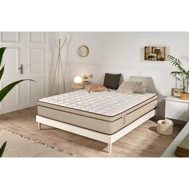 Colchón Muelles ensacados Hybrid -  Ergonómico - Independecia de lechos - Transpirable - 25 CM - Blanco - 80X180 - Moonia - 1