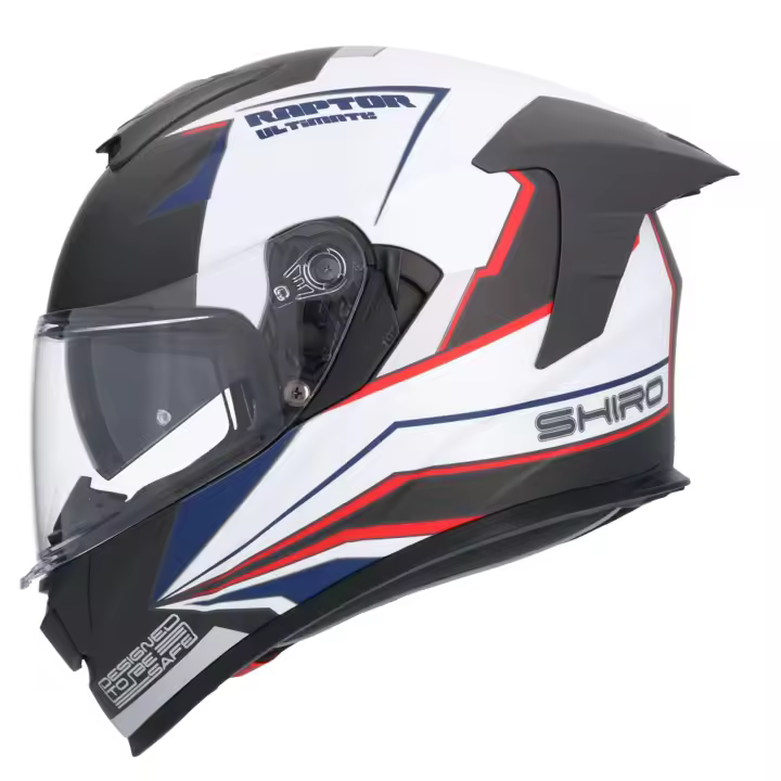 CASCO SHIRO RAPTOR ULTIMATE NEGRO MATE BLANCO - 1