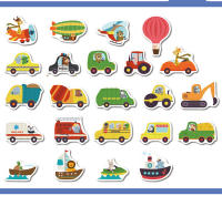 Juego De Rompecabezas De Madera Para Niños Educativo Juego De Aprendizaje Temprano Con Animales Frutas Y Tráfico Regalo Para Niños - details 1