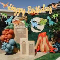 Guirnalda De Feliz Cumpleaños Con Dinosaurios Decoración De Fiesta Infantil Con Globos Roar Dino Y Animales Del Árbol De Safari Tamaño 1er Cumpleaños - details 22
