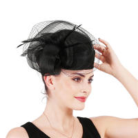 Sombrero De Fiesta Elegante En Rojo Sinamay Para Mujer Con Pluma Y Velo Para Boda Iglesia Cóctel Té Sombrero Derby Formal - details 3