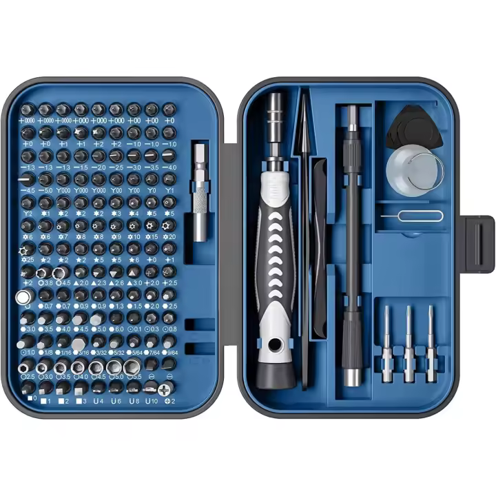 Juego de destornilladores de precisión 130 en 1 Kit mejorado Mini destornilladores magnéticos de precisión con herramienta de reparación de estuche para dispositivos electrónicos Computadora portátil Iphone Ipad Reloj Gafas - 1