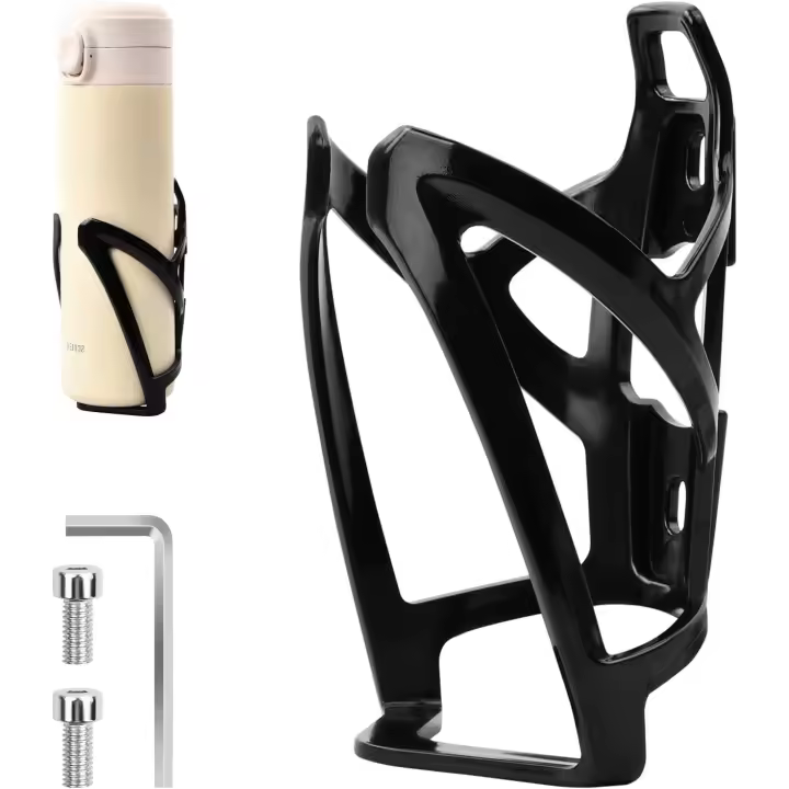 Bicycle Drink Cup Holders, Anti-Scratch Cycling Drink Bottle Holder Adapter Cycling Kettle Bracket for Road Bike and Mountain Bike, Black - 1