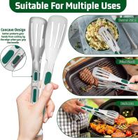 Pinzas de cocina de 3 piezas, pinzas para servir alimentos de acero inoxidable de 9 pulgadas, pinzas para bufé, pinzas para cocinar, ensaladas, carnes, barbacoas, freír y servir - details 1