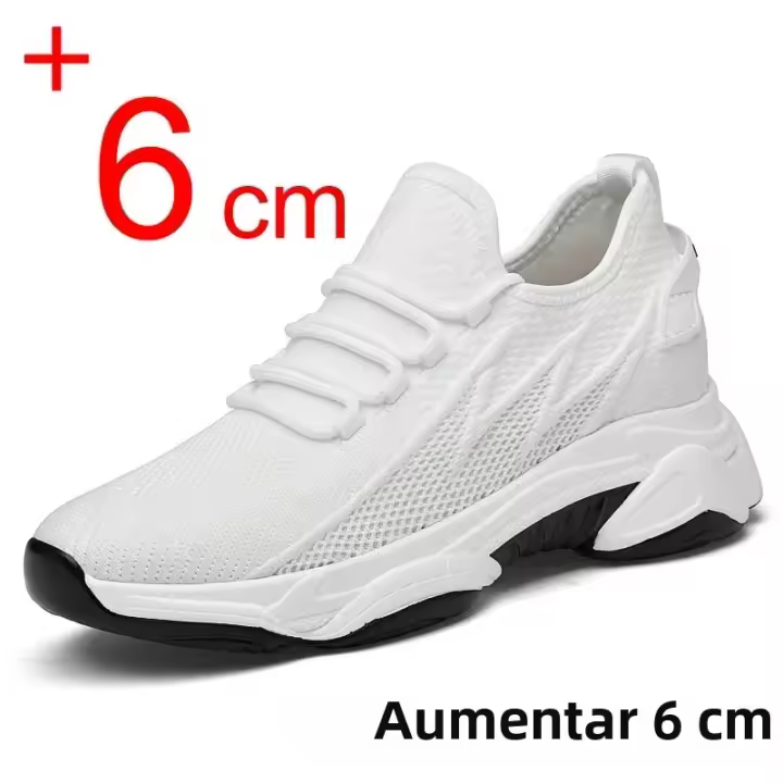 Zapatos De Tenis Para Hombre Invisible Elevación Casual Con Aumento De Altura 8cm Transpirables De Verano Con Suela PVC Tamaño Verdadero - 1