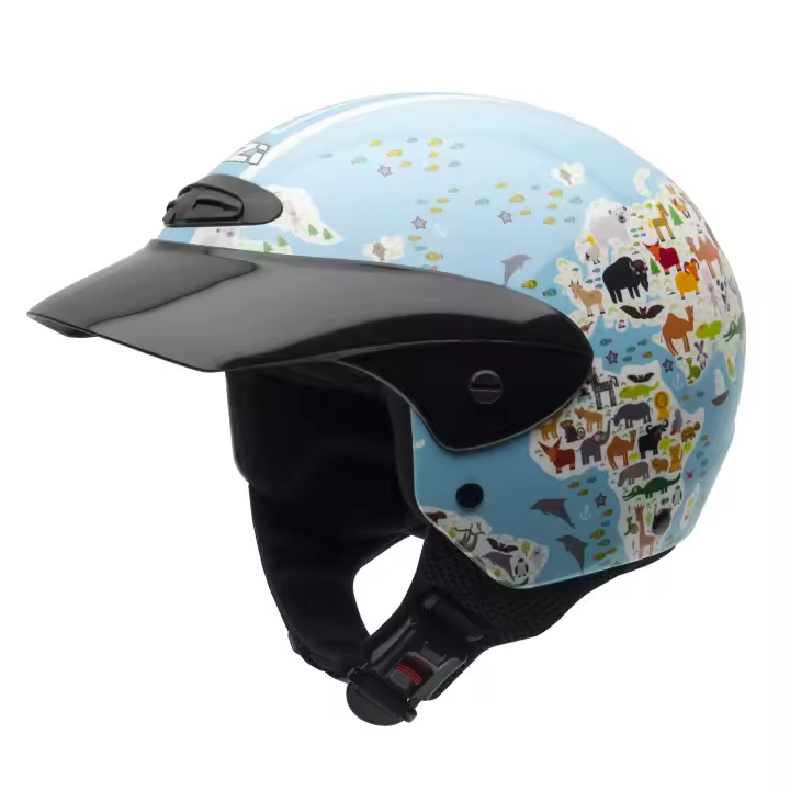 Casco de Moto Minijet Single Jr. NZI Helmets para Niños - Carcasa de Nugema - Homologación UNECE R.22.05 - Tallas S L - Bolsa Portacascos Incluida - 1