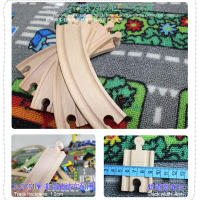 Pista De Tren De Madera DIY Puente Túnel De Urbanización Vía Férrea Pasarela Juguete De Coche Escena Combinada Pista De Tren De Madera Accesorios Abeja Giratoria - details 4