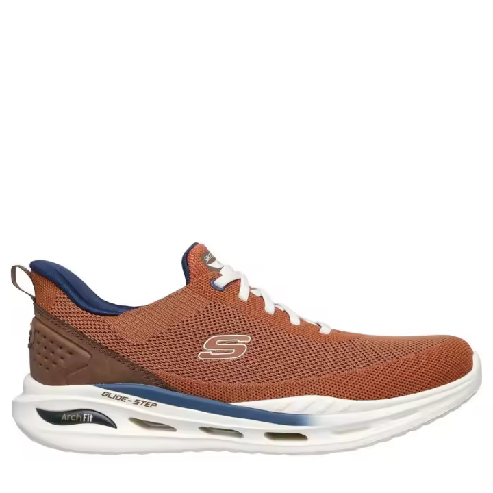 Cómoda  Deportivo hombre SKECHERS ARCH FIT ORVAN KINCADE tono caldera. Talón Heel Pillow™ Skechers Slip-ins® para calzarte sin manos. Plantilla Arch Fit con soporte de arco Altura Tacón bajo (1-3 cm) Referencia 210994-RST - 1