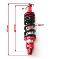 Amortiguador Trasero Para ATV Kart Off-Road Motocicleta 260mm 280mm Accesorios De Modificación Suspensión Resorte Negro Y Rojo - details 1