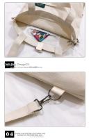 Bolso De Hombro Unisex Versátil Estilo Coreano Con Funda De Lona Para La Moda Universitaria Mochila De Arte Para Clase Y Tutoría - details 3
