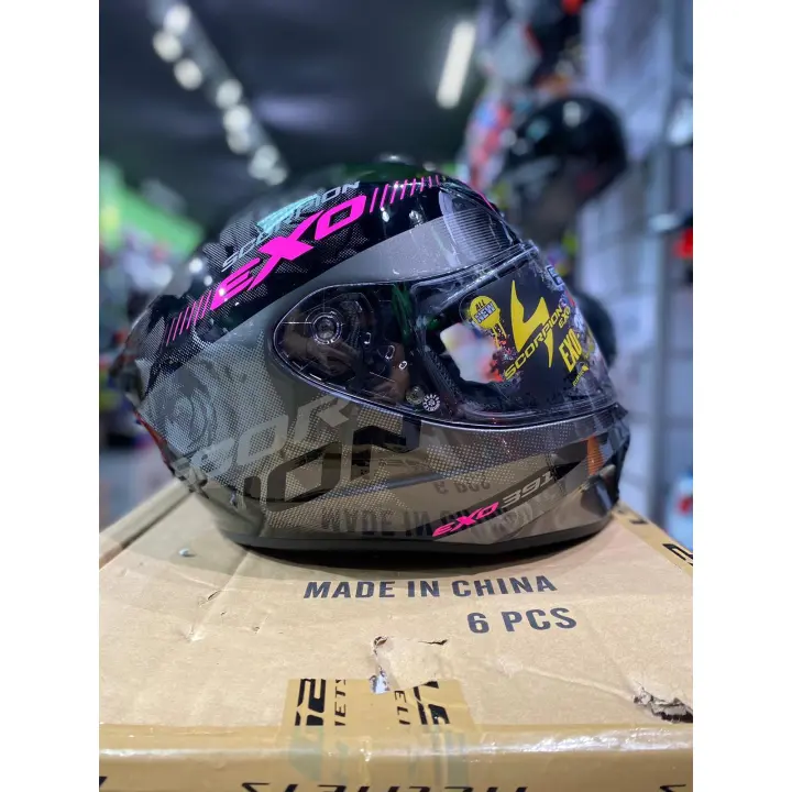 Casco Integral Scorpion EXO 391AVA ROSA NEGRO GRIS  BRILLO - 1