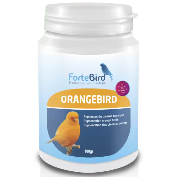 OrangeBird Pigmentación naranja para canarios Norwich y Yorkshire 100gr Fortebird - 1
