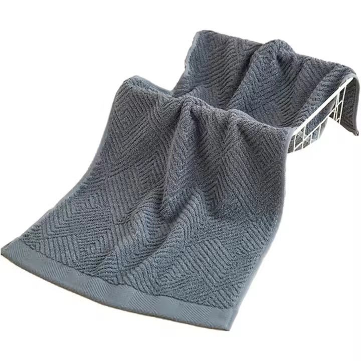 Toalla de algodón puro con buena absorción de agua, 100% suave al tacto, muy absorbente, secado rápido, cara tejida para el hogar, baño, viajes, hotel, gris, 35 cm - 1