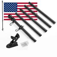 Palo De Bandera Telescópico Ajustable Montado En La Pared Con Soporte De Casa Base 6 Pies Para Jardín Y Banderas Collapsible - details 4