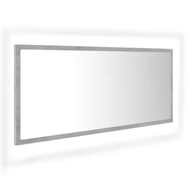 Espejo de baño LED acrílico gris Hormigón 100x8,5x37 cm - 1