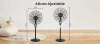 Ventilador de Pie con Mando a Distancia, 9 Aspas, 3 Velocidades & 3 Modos, Temporizador 7.5 Horas, Oscilante 80°. - details 7