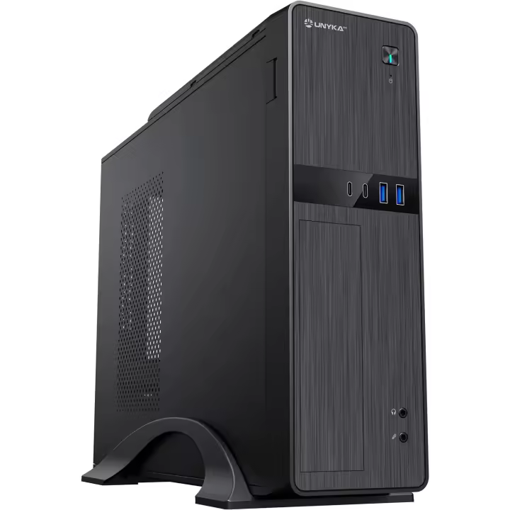 UNYKAcH Caja UK2011 Micro ATX Negra, con Fuente de Alimentación 450W, Dos Conectores USB 3.0 y Dos Conectores Type C (USB 2.0) - 1