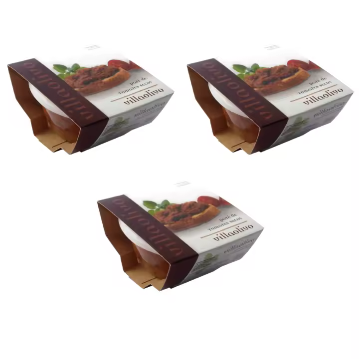 Pack 3 Patés de Tomate Seco Villaolivo 125 g – Gourmet  Toque Dulce y Mediterráneo  Ideal para dipear - 1