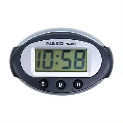 Termómetro Y Reloj De Automóvil 2 En 1 Con Calendario Pantalla LCD Digital Luz Azul Trasera Accesorios Automotrices Clip Sobre - 1