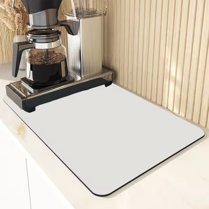 Alfombrilla De Secado De Platos 11x16 Pulgadas Para Encimera De Cocina Bar De Café Alfombrilla De Secado Automático Absorbente De Agua Alfombrilla Secadora Moderna De Goma - 1