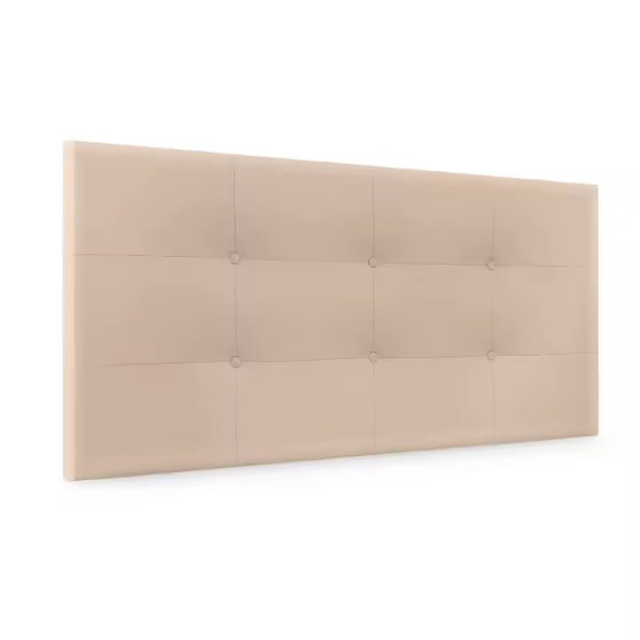 DHOME Cabecero Capitone Tapizado Polipiel o Tela Acualine con 8cm de Grosor Cabezales de Cama Acolchado Capitoné Cabeceros de Cama (Beige Polipiel) - 1