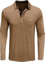 Polos de manga Larga para hombre with Bolsillo, camisas de golf informales - details 0