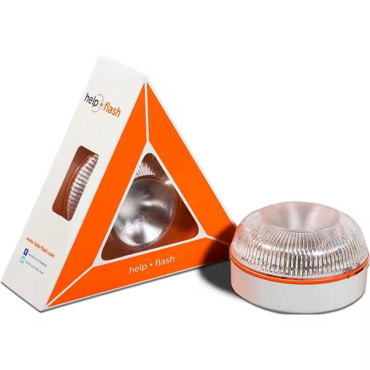 Dcolor - Baliza de emergencia V16 para coche homologada DGT, Pila 9V incluida - 1