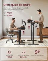 Escritorio Eléctrico Regulable 60x140cm, Altura Ajustable Sin Escalonamiento, Soporte para Monitor, Gancho, Función Memoria, Marrón Rústico, Blanco Nube, Roble - details 9