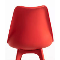 ORION91 Silla BOREAL Asiento Acolchado Piel Sintética y Patas Color Rojo 48x43x82cm Comedor Oficina Salón Teletrabajo Cocina - SpazioLuzio - details 0