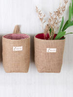 Bolsa De Almacenamiento En Pared Estilo Nórdico Pequeña Cesta Colgante Para Artículos Variados Organizador De Cosméticos Y Juguetes En Algodón Y Lino - details 3