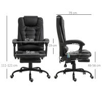 Vinsetto Silla de Oficina con 7 Puntos de Masaje Silla de Masaje Giratoria Silla de Escritorio con Reposapiés Retráctil Altura Ajustable Control Remoto y Tejido de PU Negro - details 2