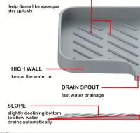 Organizador De Cocina Multifuncional Flexible Con Drenaje Y Antideslizante Soporte Para Jabón Y Esponja Espacioso Y Ecológico - details 9