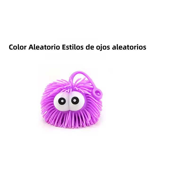 Bola De Peluche Luminosa Juguete De Alivio Y Squeezing Para Niños Ojos Grandes Y Pelo Denso Juguete Elástico Aleatorio Estilos De Ojos - 1