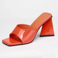 Sandalias De Mujer De Verano Con Bajo Alto Y Cierre Pull on Material De Cuero PU Suela De Goma Estilo Conciso Color Candy - details 2