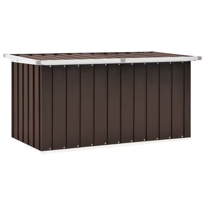 vidaXL Caja de almacenaje para jardín 129x67x65 cm en color Gris/Marrón/Antracita y más - 1