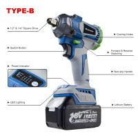 Llave De Impacto Eléctrica Sin Escobillas Kamolee 1200N.M 1/2 1/4 Pulgadas Compatible Con Batería Makita 18V Para Equipo De Renovación - details 5