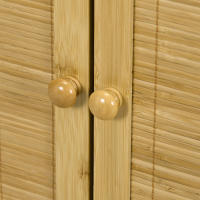 HOMCOM Aparador de Bambú de 2 Puertas, Aparador de Salón Bohemio con 2 Estantes, para Cocina, Entrada, Dormitorio, Natural, 60x27x67,5 cm - details 3
