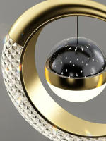 Modern Chandelier De Lámpara De Vidrio Translúcido Alta Calidad Ajustable Para Decorar Comedor Y Dormitorio Estilo Luna Dorada - details 4